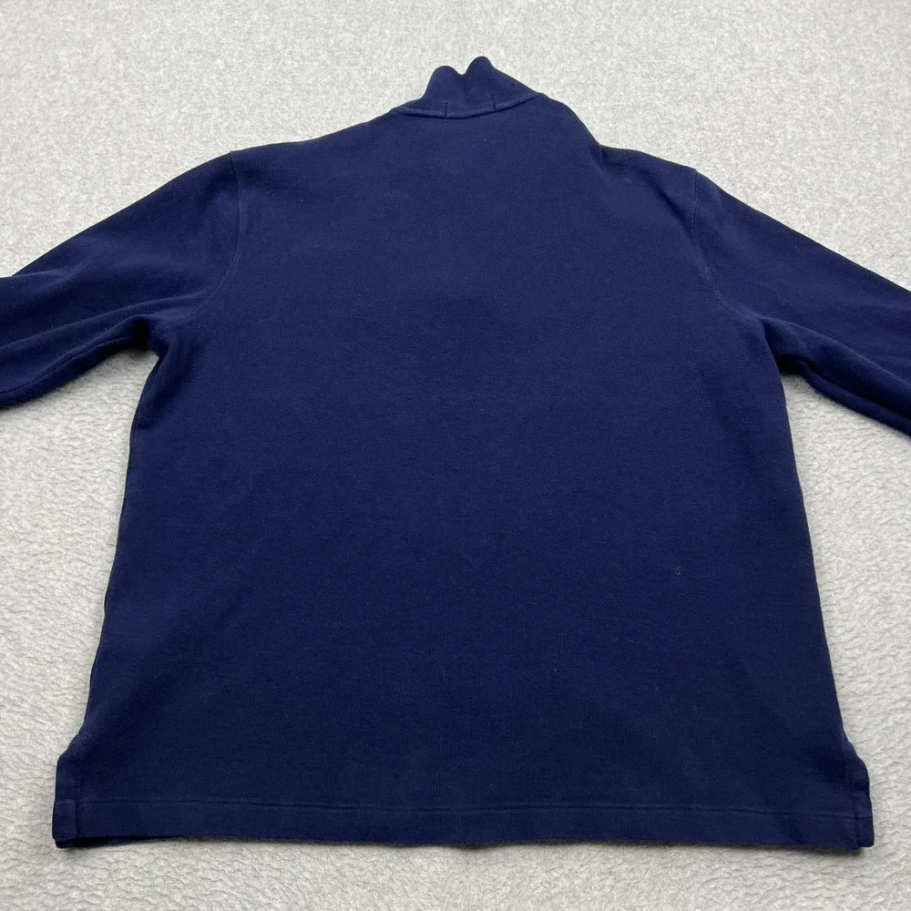 Ralph Lauren Polo Preppy Bear 1/4 Zip Pullover‎ Mens Medium Blue Mock Sweater